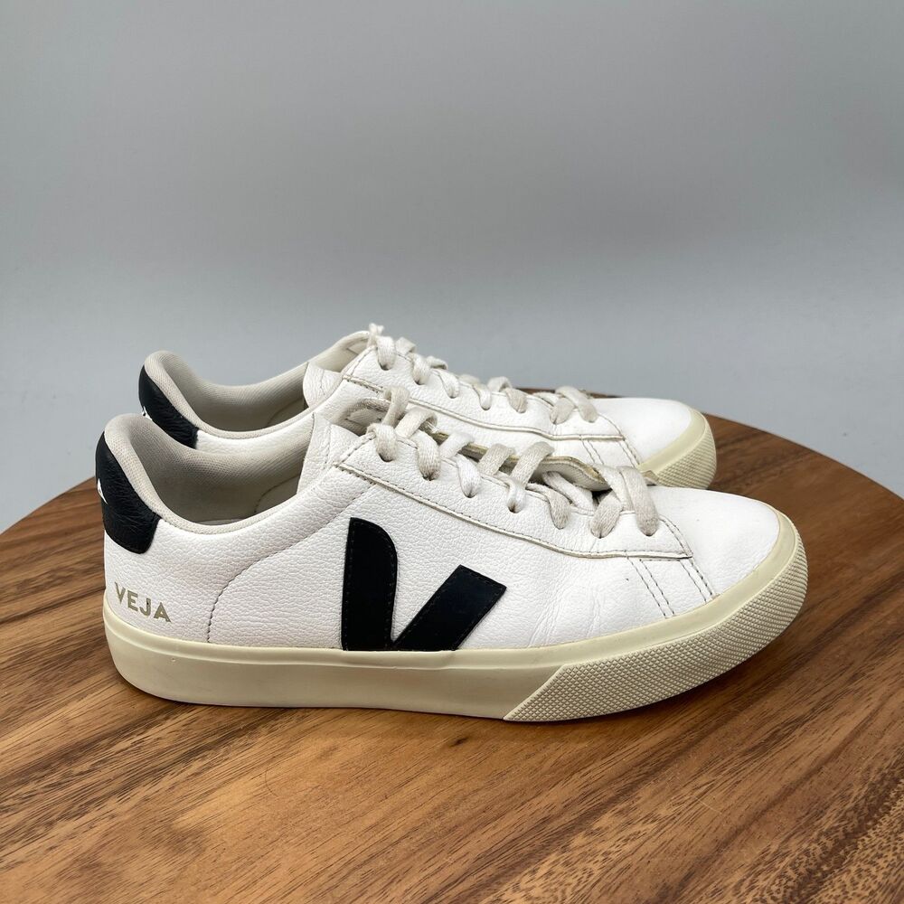 Veja Campo Shoes Womens Size 8 White Leather Casual Comfort Walking Sneakers